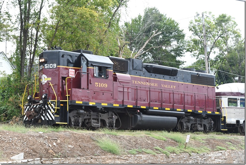TVR GP38-2 5109 is ex-NS nee-Southern. It was built in 1974. The long end is designated as forward, but I think it is equipped with dual controls. Copperhill TN.