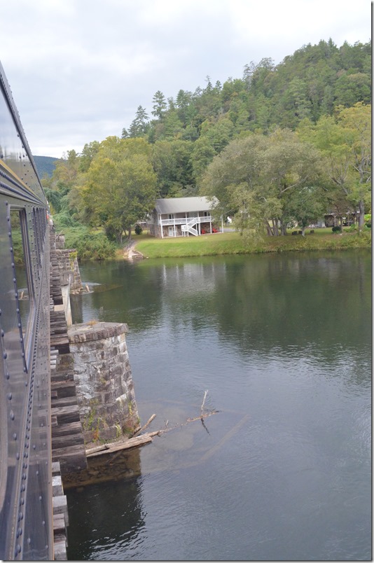 Crossing the Hiwassee River bridge at Reliance TN. TVR.