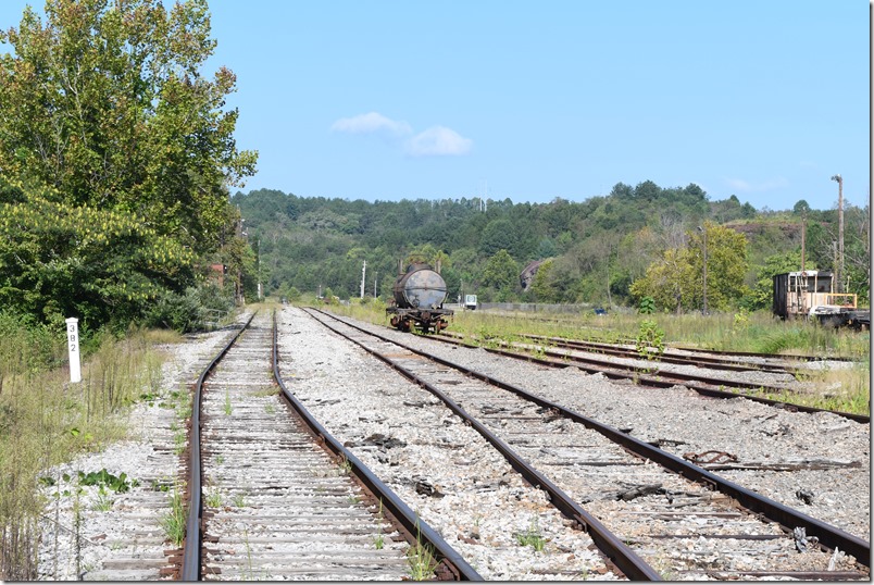 Former L&N yard looking north toward Etowah. The main and the siding are used by TVR. Copperhill TN.