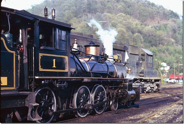 CC&O #1 in engine terminal at Elkhorn City. 04-26-1975. CRR Erwin.