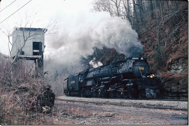 676 on n/b ferry run at Stratton VA. 11-23-1992.