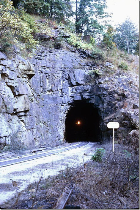 CRR 3005-910-3005 on n/b #95 exiting Pool Point Tunnel. 12-1971.