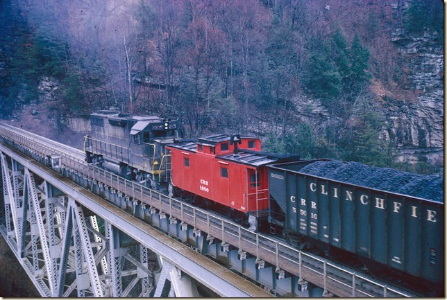 Yard/mine run engine CRR 2005 is pushing as far as Towers. Pool Point.