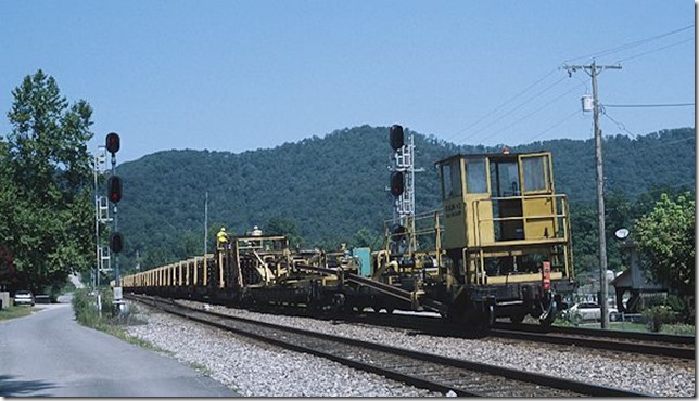 Westbound rail train F041 passes Beaver Jct. at Dwale, Ky. 8-25-12.