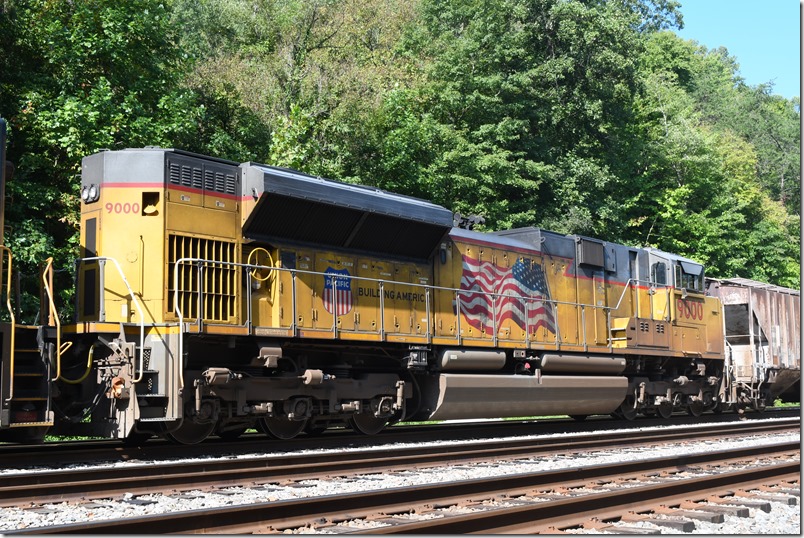 UP 9000 is a SD70ACe-T4C which is their model “SD70AH”. These unit were built 2016 and weigh 428,000 lbs. Shelby KY.