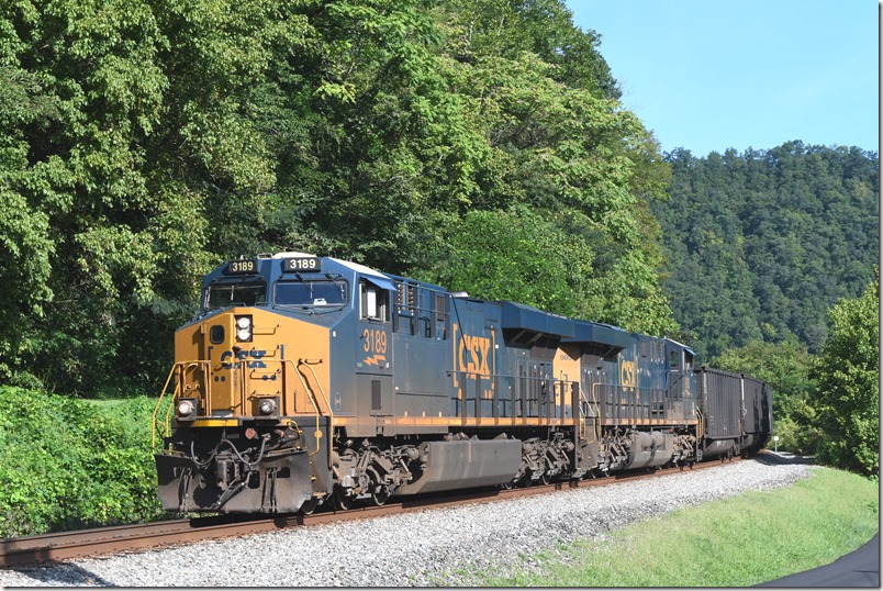 The McClure empties has CSX 3189-980. CSX Marrowbone WE.