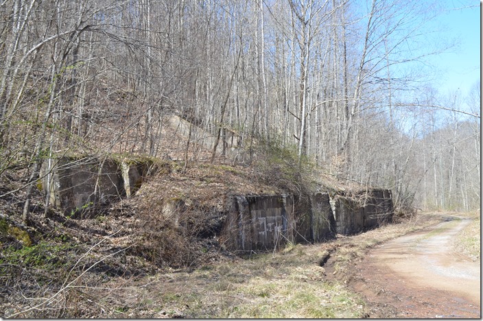 There were two drift mines at Clinchco, but I’m not sure if one tipple served both. The abandoned spur to this mine goes behind the Clinchco post office. Everyone stands on the kudzu there every year to shoot the Santa Train crossing the McClure River bridge. Clinchfield Coal 10 piers. Clinchco VA.