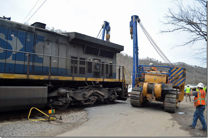 CSX 449 re-railing. Shelby KY.