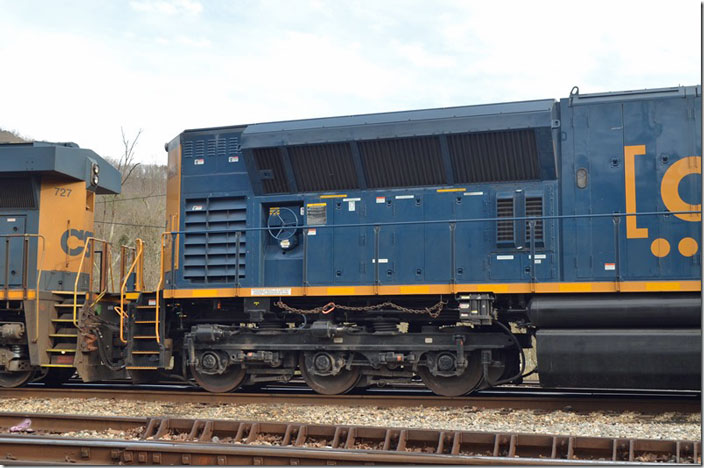 CSX 8908 SD70ACe-T4. View 3. Shelby KY.