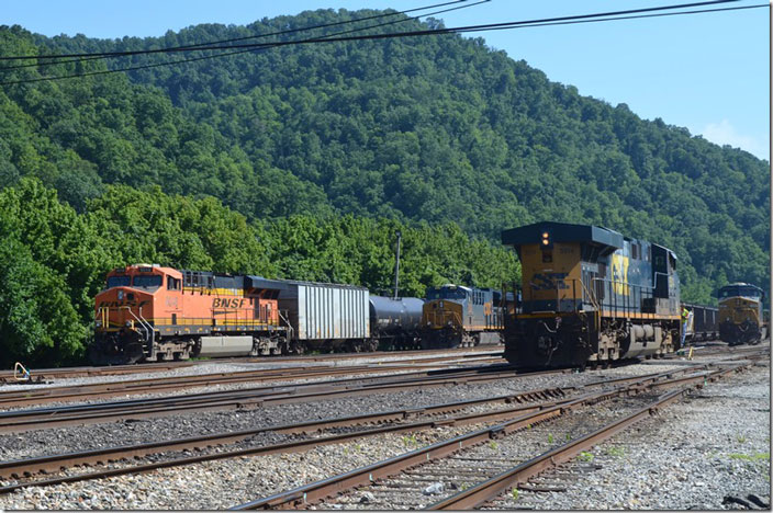 BNSF ES44AC 6048 is on the business end of the westbound train. It didn’t leave for several hours. Shelby.