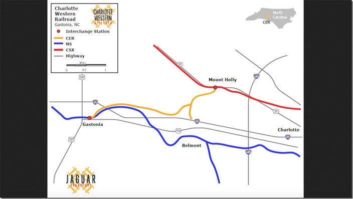 Charlotte Western Railroad map.