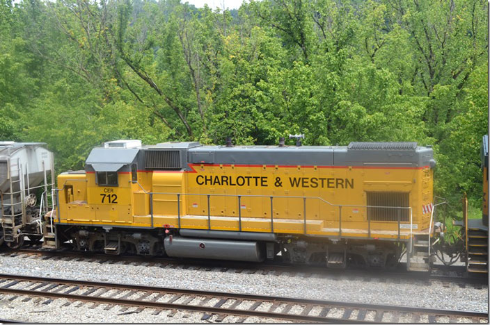 The engineer in North Carolina will have a retro-fitted air conditioner to survive the sultry summers. I can’t find any info on the heritage of this engine. CER 712 GP15-1. Shelby.