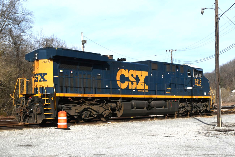 CSX 7418 is a freshly minted "CM44AC" at Shelby on 02-08-2025. It was originally an AC44.