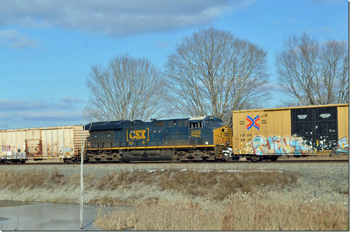 On such a long train CSX 3458 was the DPU. Edgington KY.