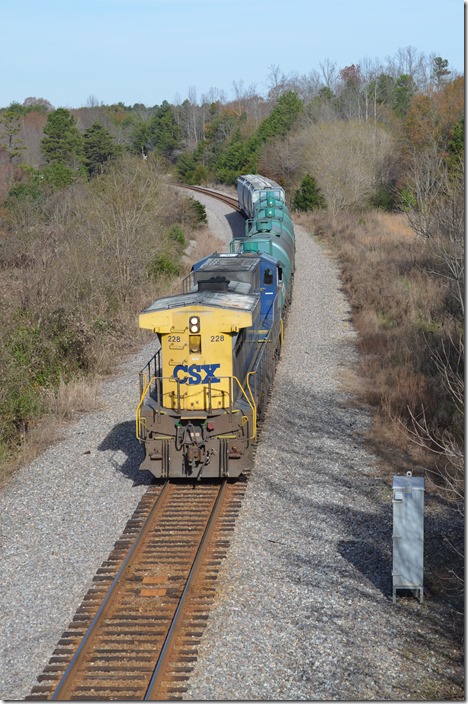 CSX 228. Mayo SC. Sunday 12-06-2015.