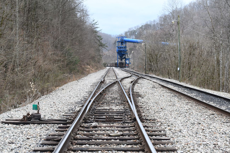 CSX shoves in the empties over this switch.