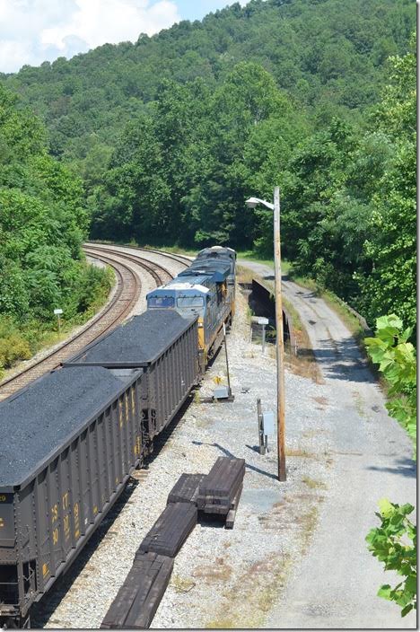 T051-24 has 77 loads which will go to Keyser WV before heading up the old WM to Bayard WV and over the hill to the big power plant. CSX 719-720. Grafton WV.
