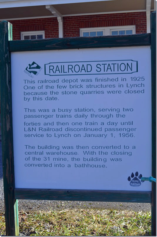 The depot was on U. S. Steel’s property which was referred to as the Looney Creek Railroad after the track entered the city of Lynch. USS Lynch.