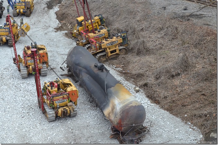 Tank car storage area. View 4. CSX derailment. Draffin KY.