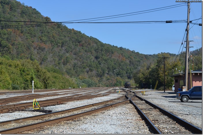 No engines or rolling stock in the yard except the tank car.