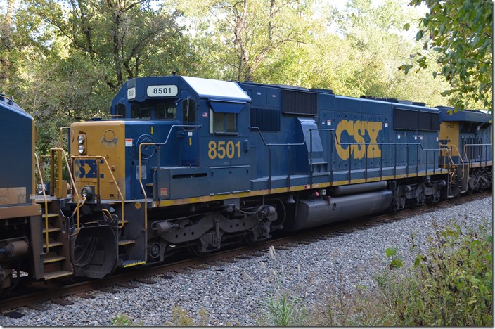 Mid afternoon freight went west. This was not the familiar Q697 however; it was X803-15, a “clean out” train that originated in Erwin with eight engines and 120 cars.