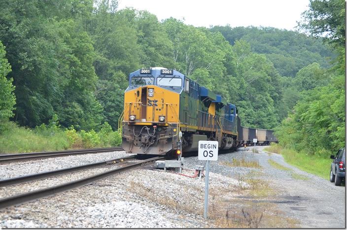 CSX 3001-3115 will load N640 (Leer Mine to Toledo Dock OH). Leer Mine siding.