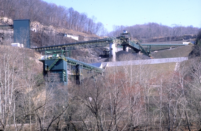 Nally & Hamilton Enterprises' Balkan loadout at Tejay, Ky., on the Cumberland Valley Sub.  This was formerly known as Whipple.  Nally & Hamilton acquired the property and reopened it in 2006 as a 4-hour, 110-car batch-weigh tipple.  I heard a train on the scanner that was loading here earlier in the day. View 2.