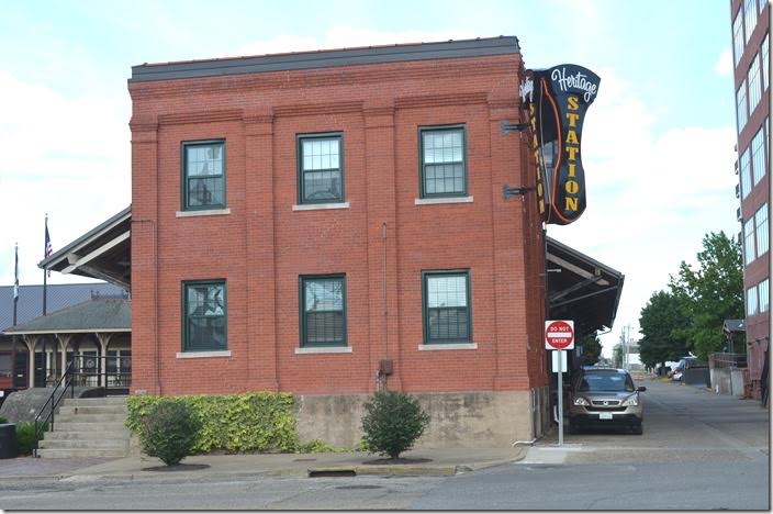 This is the west end of the former B&O depot. The track location would have been to the right of the awning. Heritage Station ex-B&O. Huntington.