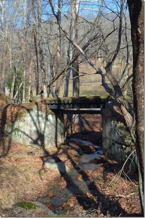 C&O abandoned bridge 03 on the abandoned Merrill Subdivision over Little Buffalo Creek at the entrance to Chief Logan State Park. Henlawson WV.