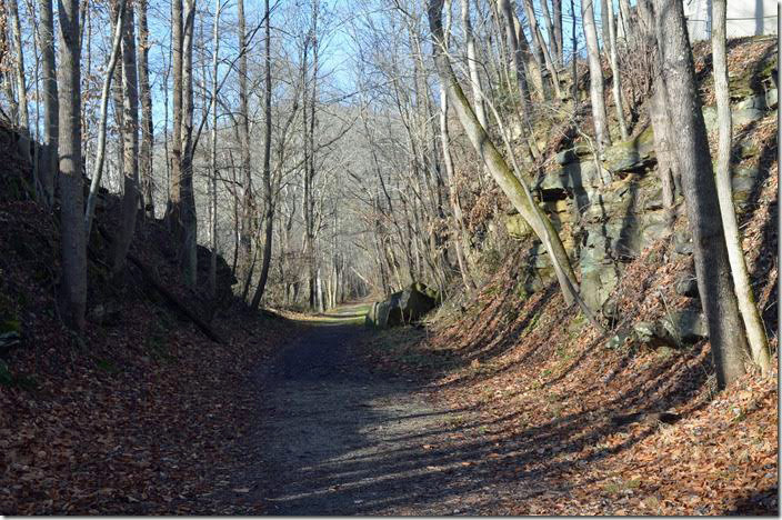 Cut just east of the bridge. C&O abandoned branch. Henlawson SD.