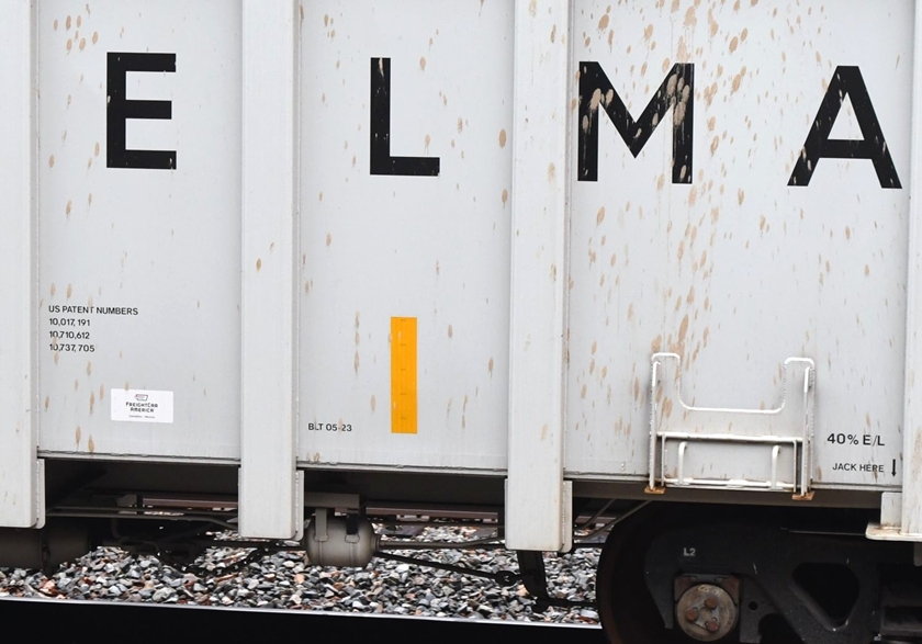 BLMX 1690 is 234,200 and 2,517. It was built by Freight Car America at their new Castanos, Mexico plant in 05-2023. It is branded as an "AGON" aggregates gon. Note the clean-out door on the right, one of four. FCA has shuttered Danville IL, Roanoke VA, and Johnstown PA in favor of Mexico. They need to change their name to "Freight Car Mexico"! Maybe Trump's tariffs will force production back to the U.S.