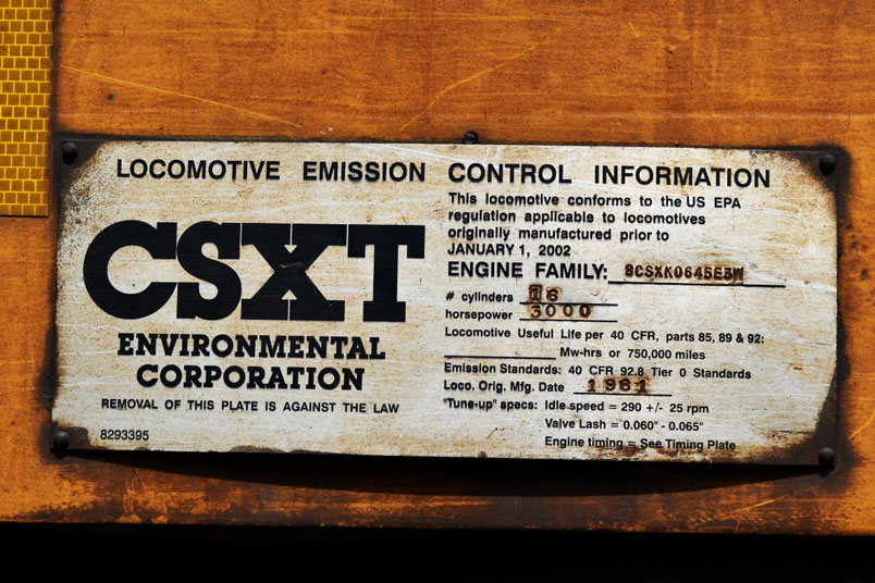 Emission control plate on 8138. This unit was built in 1981.