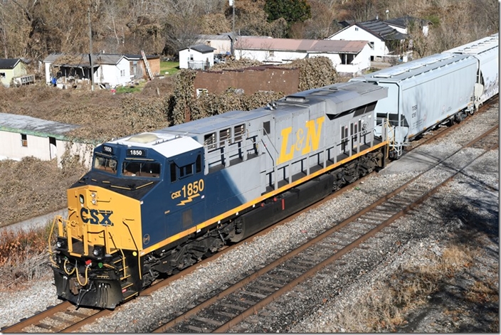 So far I think the paint job Waycross did on CSX 1850 DPU is the most nostalgic. Entering Shelby KY on 11-19-2023.