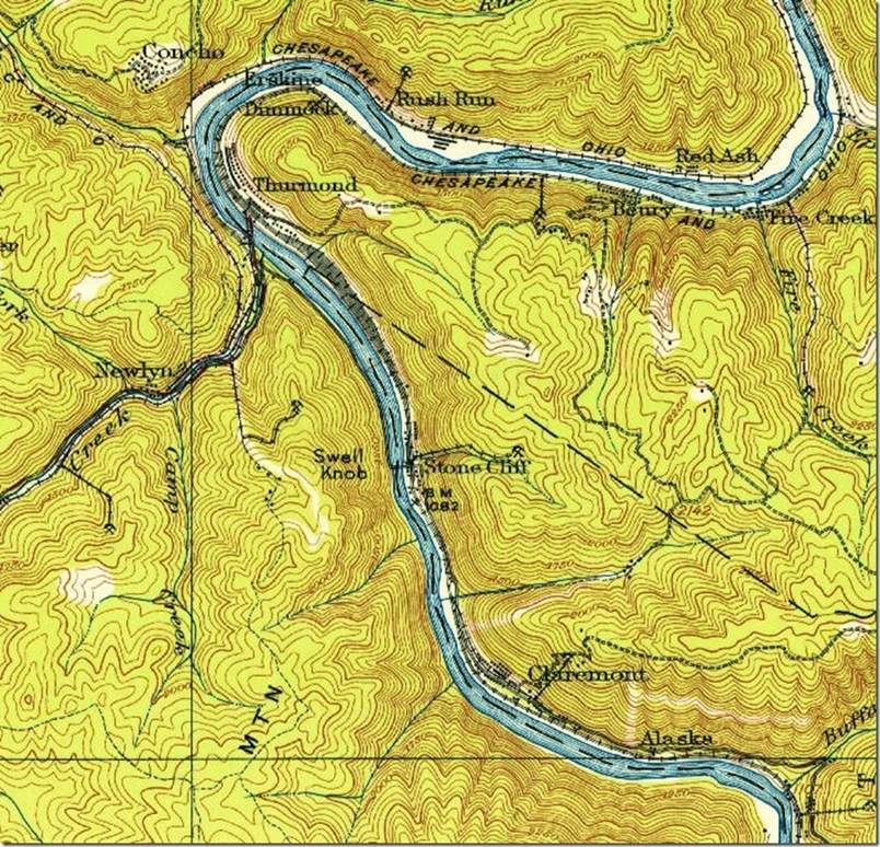 USGS Beckley quad, 1929, 62,500 scale reveals a community at Claremont. Beckley, WV, 1:62,500 quad, 1929, USGS.