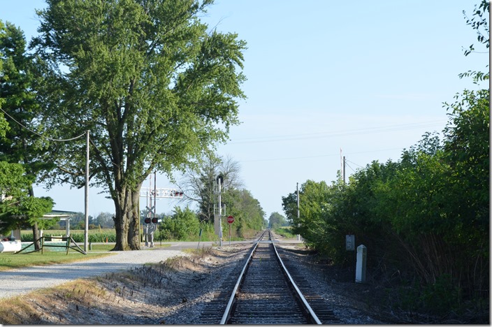 Looking south (east) on the former C&O Miami Sub. at milepost 45 (from Cincinnati Jct.). Indiana Eastern RR. Cottage Grove IN.