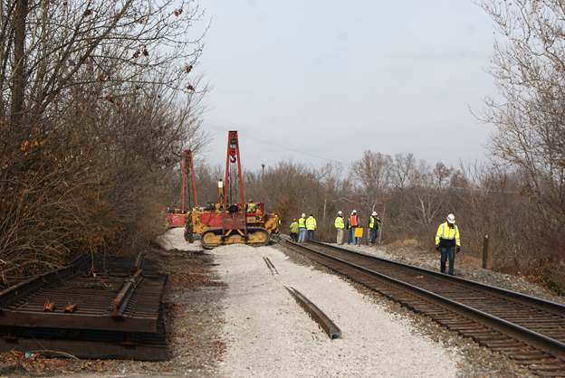 R J Corman derailment Crew conducting the clean up.