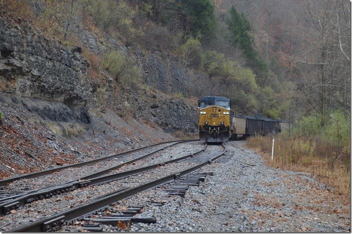 CSX 57-976 parked at McClure Mine awaiting a crew to go to Shelby. CSX 57-976. McClure mine VA.