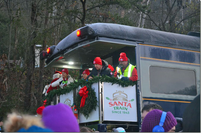 New CSX CEO Joe Henrichs is second from the right wearing the red toboggan and black jacket. At the time I didn’t know he was on the train. CSX Elkhorn City.