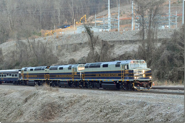 Picking up speed at Elkhorn Yard. Departing Elkhorn City. CSX 1-3-2.