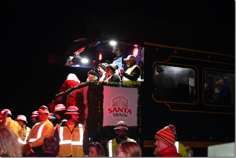 It was “all hands on deck” for CSX employees. Groups would skip to every other stop to provide security. A local engineering employee I spoke to went as far as Fort Blackmore VA. CSX Santa Train. Marrowbone KY.