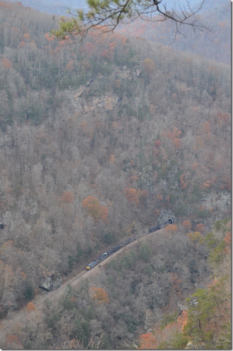 CSX 502 leads U430-12 (Scotts Branch mine to Irmo, SC) with 100 PMRX loaded hoppers.