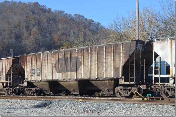 INTX covered hopper 350159 served Great Lakes Carbon at one point in its career. Shelby KY.