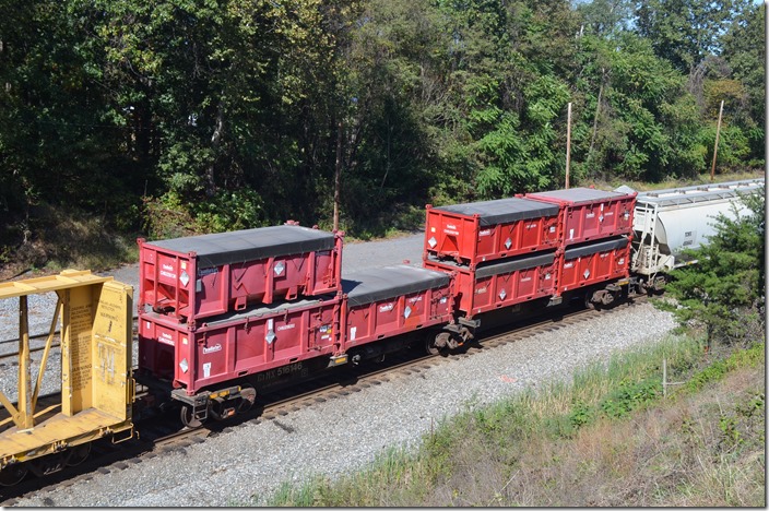 GIMX (General America Marks) 516146 carries “Clean Harbor” containers. Clean Harbor Company’s web site says they handle hazardous waste management, emergency spill response, industrial cleaning and recycling services. Mexico MD. 10-11-2019.