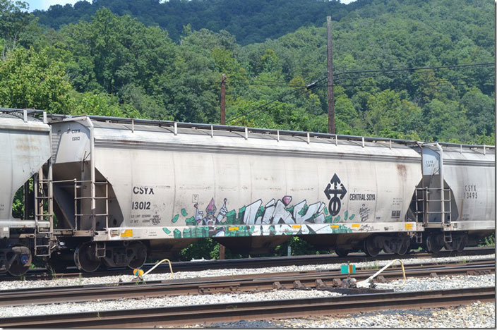 CSYX (Bunge North America) covered hopper 13012 must have merged with Central Soya. Shelby KY. 10-17-2022.