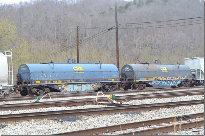 CSX coil steel flats 496470 and 496299 on same train as above. There’s some variety in the design of coil steel cars, but I’ve not grasped it yet. Don’t know that I want to, but rolling stock is disappearing every day from under our noses. What’s common today is rare or extinct tomorrow. Shelby KY.