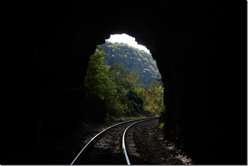 Looking north toward Elkhorn City and Shelby. CSX Pool Point Tunnel.