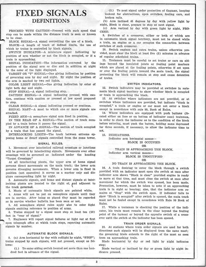 K&M - Time Table No 9, fixed signals.