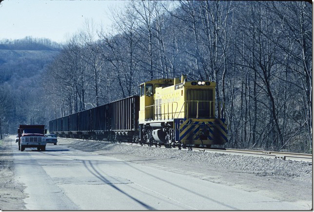 KC&NW 1. Just out of Cedar Grove. 1990.