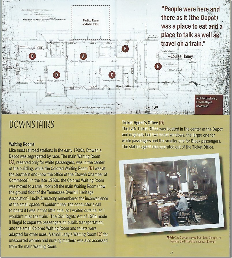 Etowah history. Depot Downstairs.