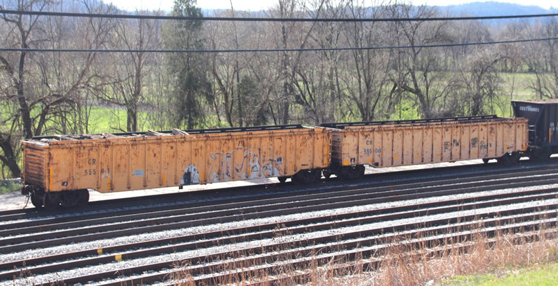 CR55593 and CR55500 in Carrollton Railroad Yard at Worthville, Kentucky. The Carrollton Railroad is owned by CSXT.
